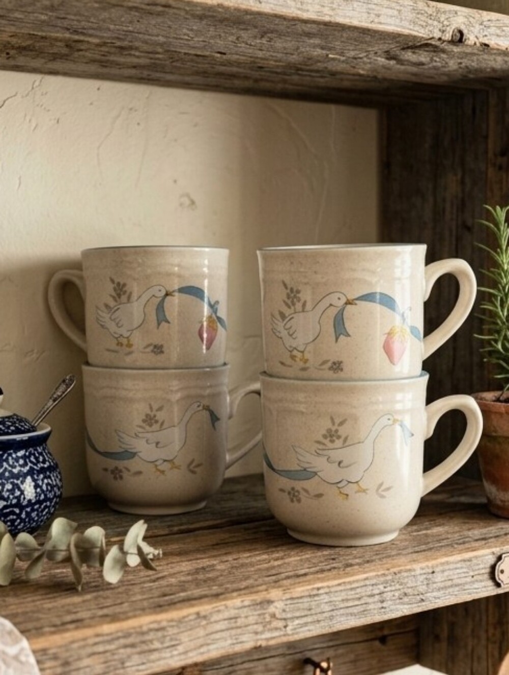 Vintage International China Marmalade Goose Mugs - Set of 4